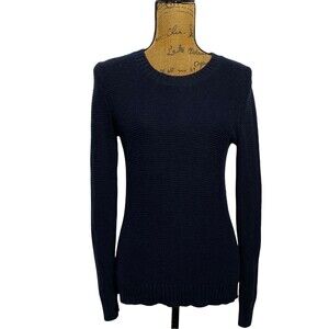 J Crew Mercantile Sweater XXS Navy Blue Crew Neck Thick Knit Long Sl Cozy Cute